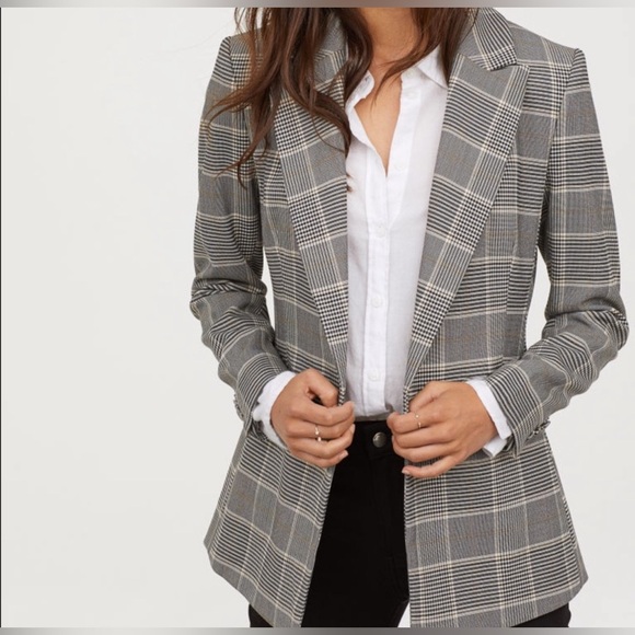 H&M Jackets & Blazers - Double Bre asted Checkered Blazer Size 4